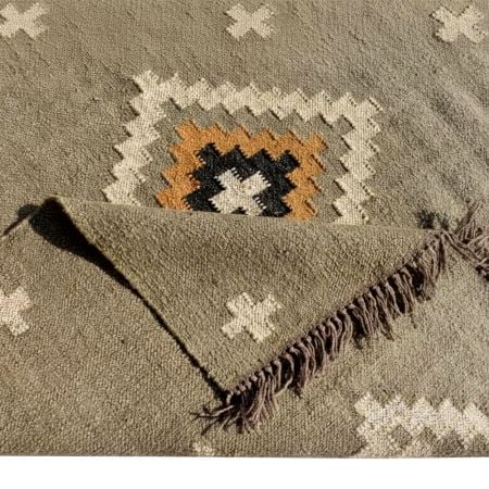 Multicolor Jute Vintage Handcrafted Dhurrie For Home